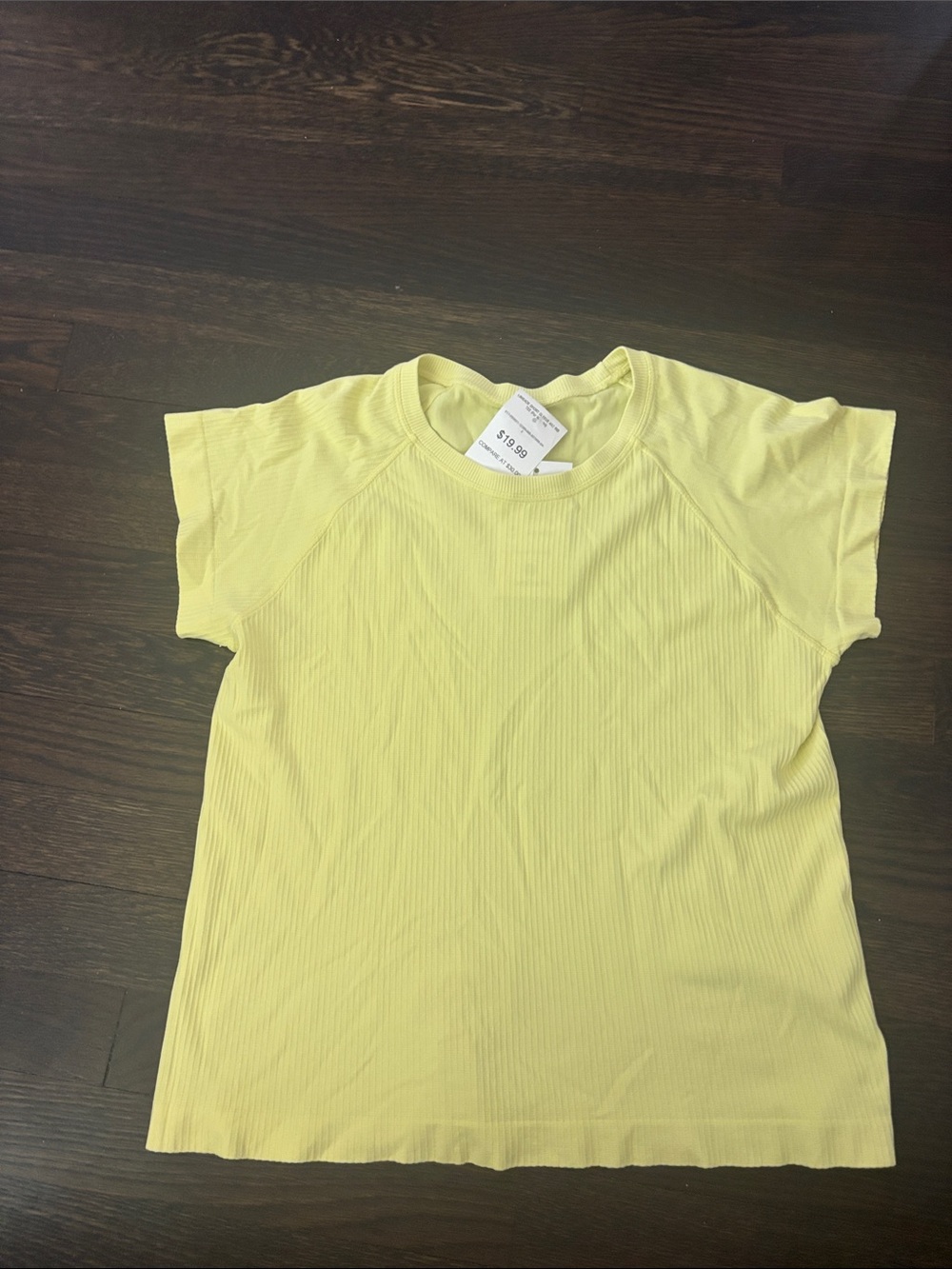 Girls' Short Sleeve Ribbed Tee - Yellow